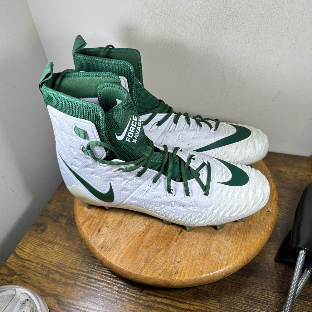 Nike Force Savage Elite Football Cleats Mens 15 White Forest Green 918345-130